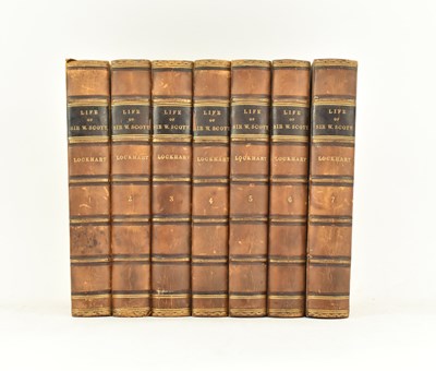 Lot 129 - BINDINGS. 1837-1838 MEMOIRS OF THE LIFE OF SIR WALTER SCOTT, 7VOL