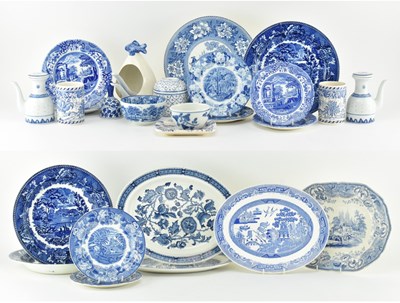 Lot 104 - QUANTITY OF ENGLISH BLUE AND WHITE TRANSFER WARE CERAMIC PIECES & OTHERS