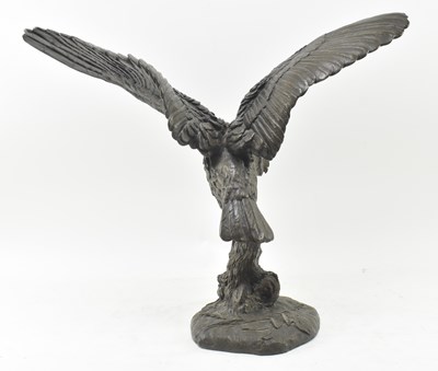 Lot 87 - JEANNE RYNHART (IRISH, 1946) - BRONZED SCULPTURE OF BARN OWL