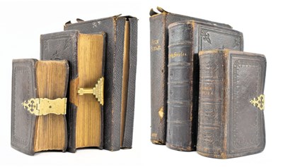 Lot 5 - THREE 19TH CENTURY VICTORIAN LEATHERBOUND MINIATURE BIBLES