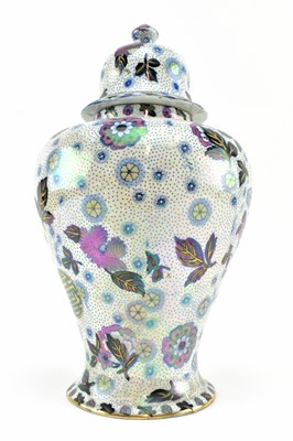 Lot 142 - BURSLEM - EARLY 20TH CENTURY PEKING DESIGN PORCELAIN LIDDED GINGER JAR