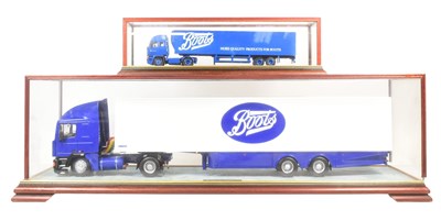 Lot 276 - DIECAST - X2 DIECAST MODEL BOOTS DELIVERY LORRIES