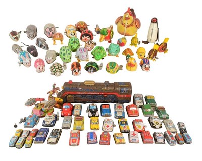 Lot 305 - COLLECTION OF VINTAGE TIN PLATE & CLOCKWORK TOYS