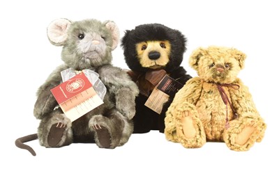 Lot 293 - TEDDY BEARS - X3 ORIGINAL CHARLIE BEARS SOFT TOY TEDDY BEARS