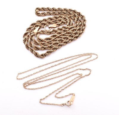Lot 294 - HALLMARKED 9CT GOLD ROPE TWIST NECKLACE & CHAIN NECKLACE