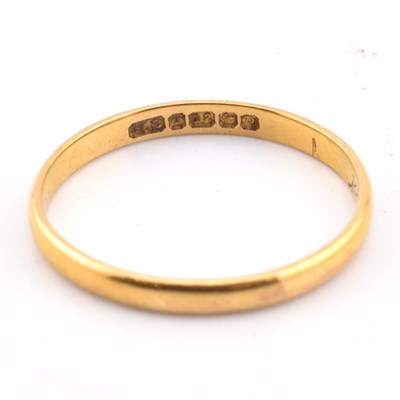 Lot 128 - HALLMARKED 22CT GOLD BAND RING