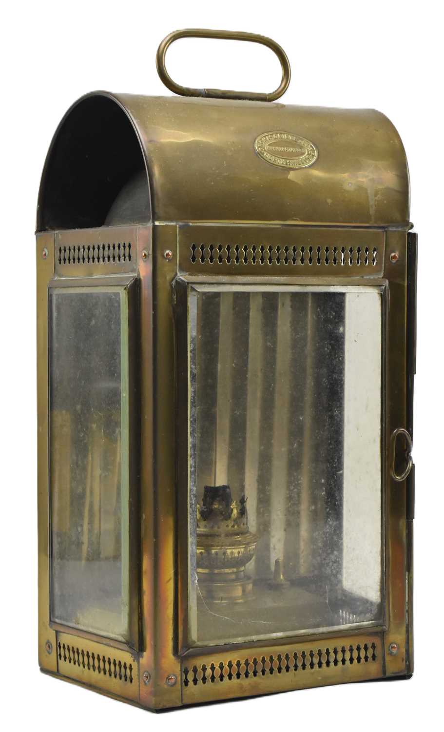 Lot 41 - THOMAS GRIEVE & SONS 19TH CENTURY BRASS SHIP'S LANTERN LIGHT
