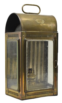 Lot 41 - THOMAS GRIEVE & SONS 19TH CENTURY BRASS SHIP'S LANTERN LIGHT
