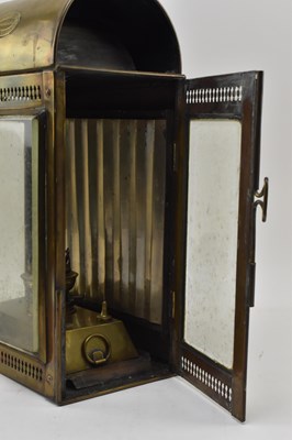 Lot 41 - THOMAS GRIEVE & SONS 19TH CENTURY BRASS SHIP'S LANTERN LIGHT