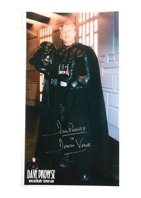 Lot 569 - STAR WARS - DAVE PROWSE DARTH VADER - SIGNED 8X14" PHOTO