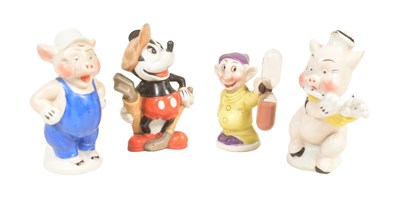 Lot 140 - WALT DISNEY - ORIGINAL VINTAGE PORCELAIN TOOTH BRUSH HOLDERS