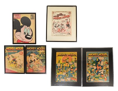 Lot 177 - MICKEY MOUSE - COLLECTION OF VINTAGE FRAMED COMICS