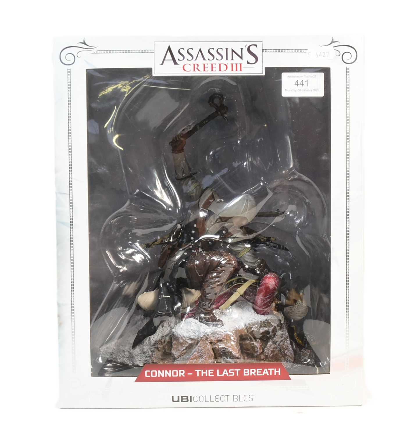 Lot 441 - ASSASSINS CREED - UBI COLLECTIBLES CONNOR THE LAST BREATH ACTION FIGURE