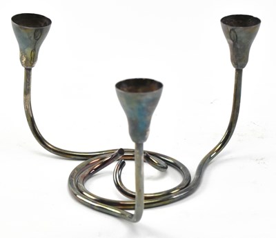 Lot 443 - DANISH STYLE SILVER PLATE CENTREPIECE CANDLESTICK