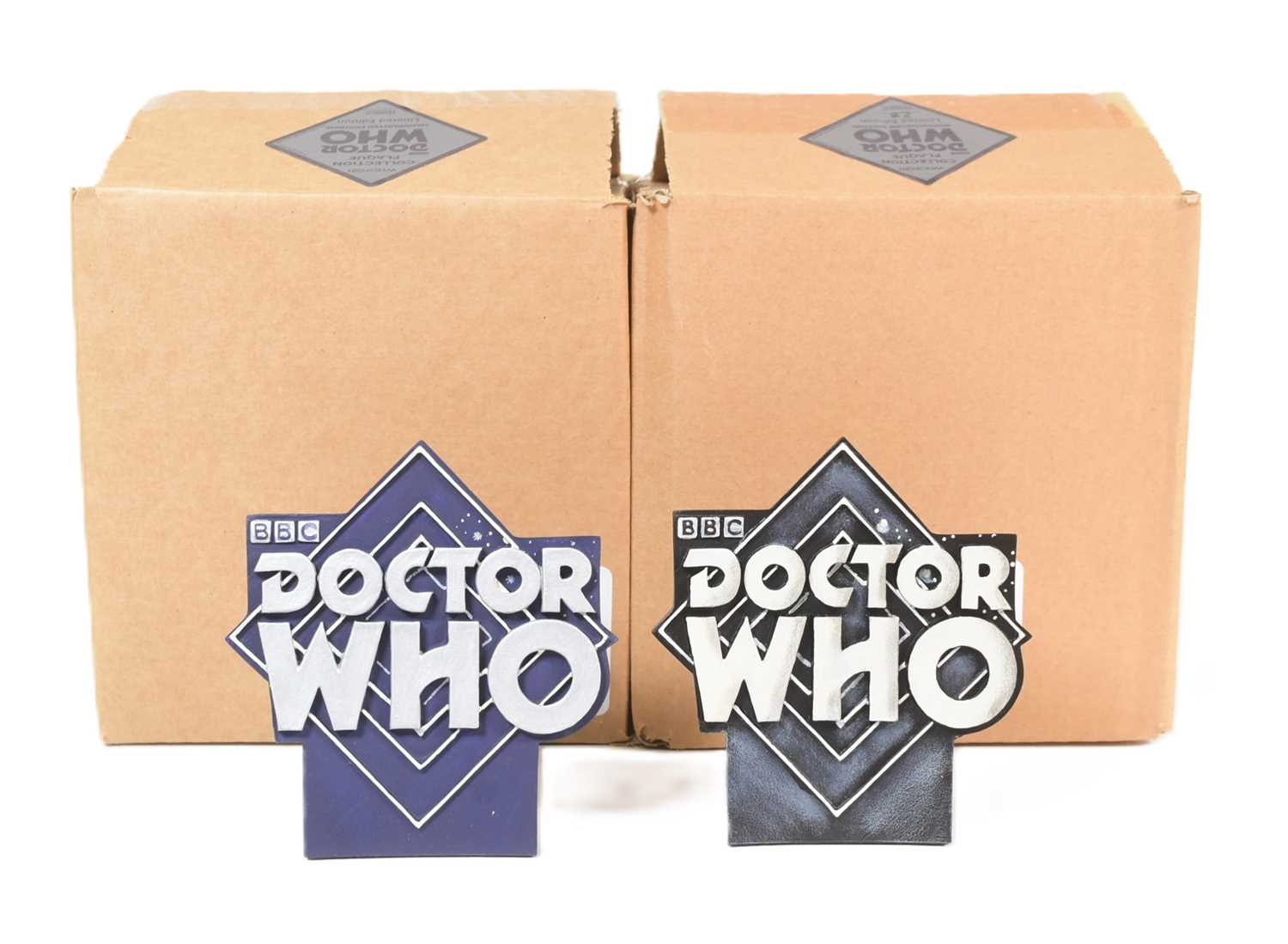 Lot 644 - DOCTOR WHO - ROBERT HARROP - X2 HAND PAINTED COLLECTOR PLAQUES