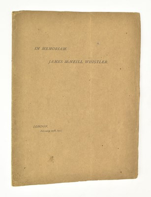 Lot 102 - ALFRED EDWARD BORTHWICK COLLECTION. IN MEMORIAM JAMES MCNEILL WHISTLER