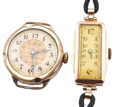 Lot 189 - HALLMARKED 9CT GOLD WRISTWATCH & WATCH DIAL