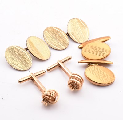 Lot 163 - THREE PAIRS OF CUFFLINKS