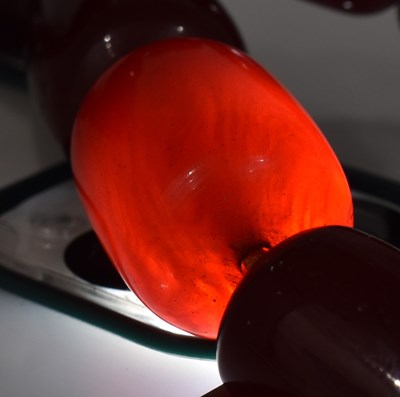 Lot 59 - VINTAGE CHERRY AMBER BAKELITE BEAD NECKLACE