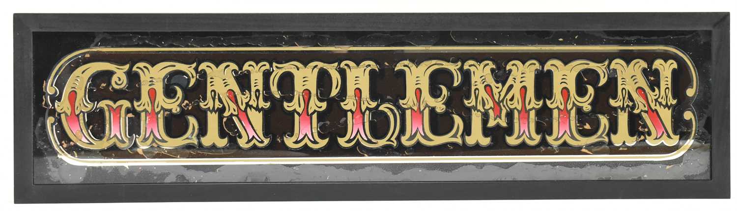 Lot 7 - EARLY 20TH CENTURY HAND PAINTED GLASS SHOP DISPLAY SIGN