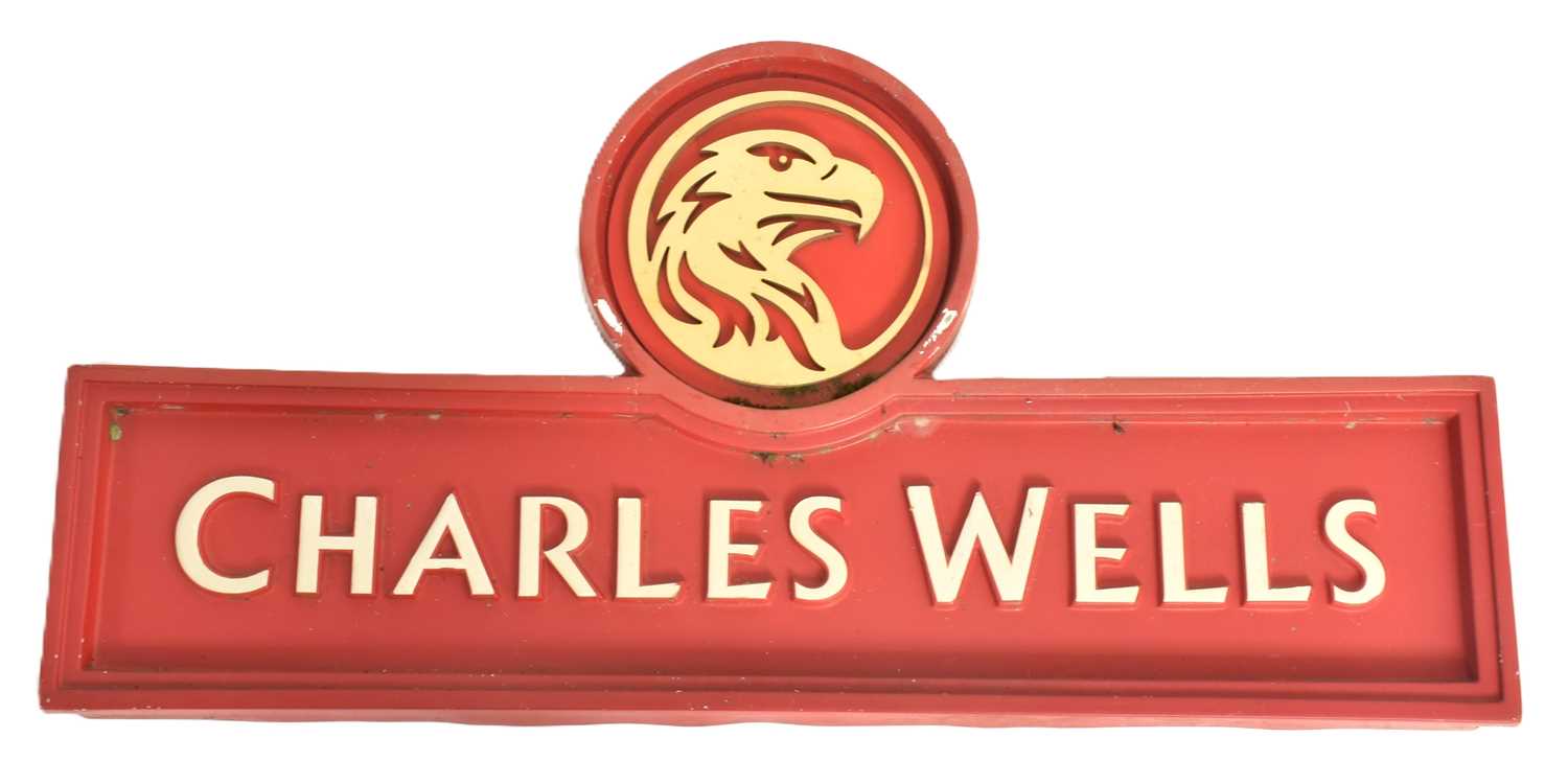Lot 72 - CHARLES WELLS - 20TH CENTURY PUB ADVERTISING PLASTIC SIGN