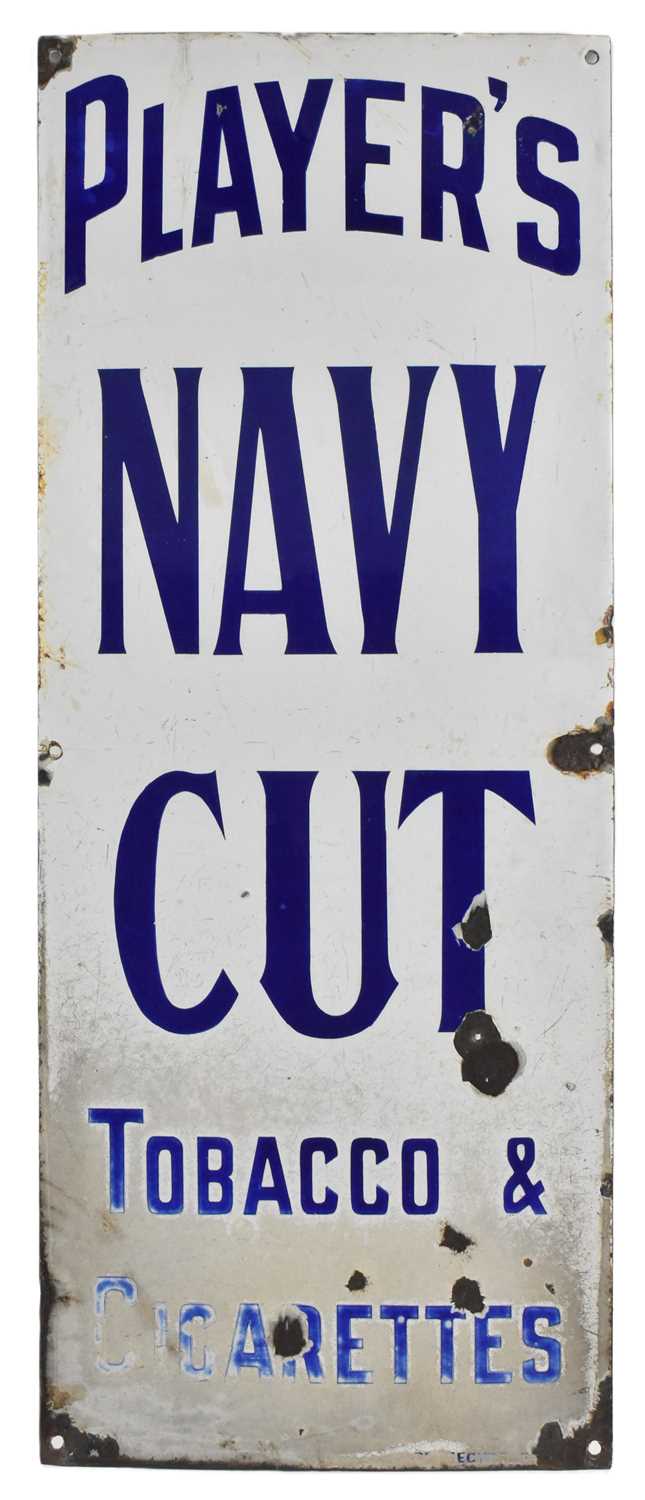 Lot 20 - PLAYER'S NAVY CUT - ENAMEL POINT OF SALE SHOP SIGN
