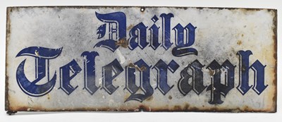 Lot 272 - DAILY TELEGRAPH - POINT OF SALE ENAMEL ADVERTISING SIGN