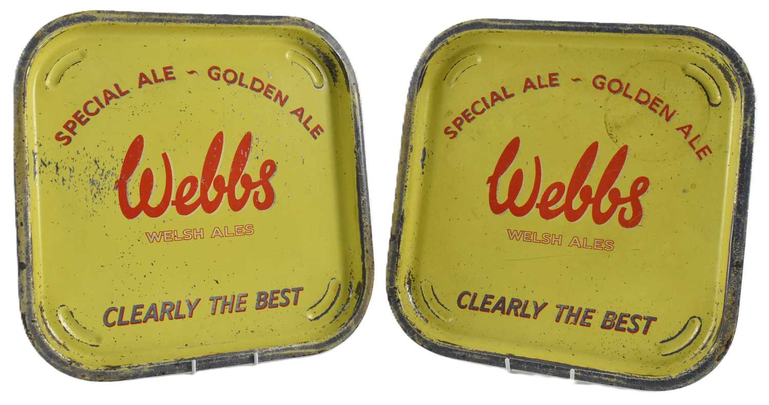 Lot 63 - WELLS - BREWERIANA - TWO PUB ADVERTISING TIN TRAYS