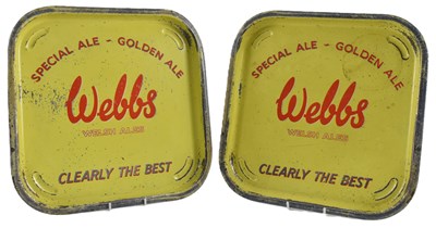 Lot 63 - WELLS - BREWERIANA - TWO PUB ADVERTISING TIN TRAYS
