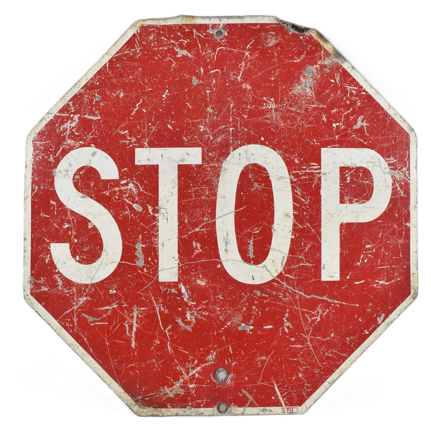 Lot 97 - STOP / SLOW - ALUMINUM ROAD SIGN