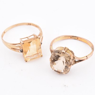 Lot 255 - TWO HALLMARKED 9CT GOLD & GEM SET RINGS