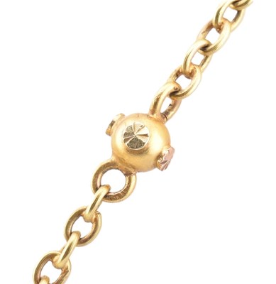 Lot 4 - AN EARLY 20TH CENTURY LONG GUARD CHAIN NECKLACE