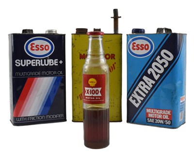 Lot 36 - AUTOMOBILIA - SELECTION OF OIL-RELATED CANS / BOTTLE