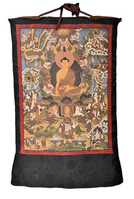 Lot 274 - 20TH CENTURY TIBETAN THANGKA DEPICTING SHAKHAMUNI 二十世纪悉加牟尼像