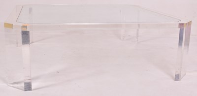 Lot 297 - DAVID LANGE - LARGE VINTAGE LUCITE & GLASS OCCASIONAL COFFEE TABLE