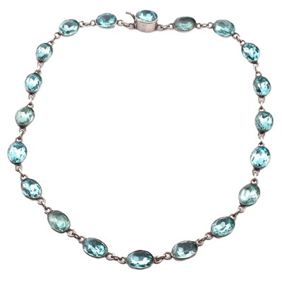 Lot 43 - CONTINENTAL SILVER & PASTE RIVIERE NECKLACE