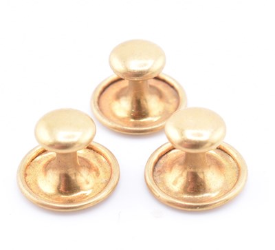 Lot 175 - THREE 18CT GOLD BUTTON STUDS