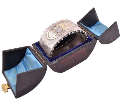 Lot 169 - CASED VICTORIAN SILVER BANGLE