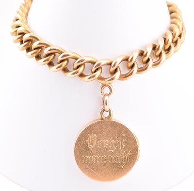 Lot 25 - EARLY 20TH CENTURY 18CT GOLD BRACELET & LOCKET