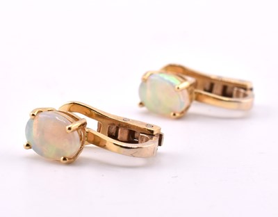 Lot 37 - 18CT GOLD & OPAL EARRINGS
