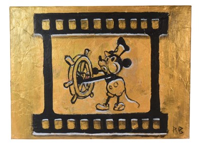 Lot 122 - RICHARD BAZLEY (B.1962) - 'STEAMBOAT WILLIE' - MIXED MEDIA PAINTING