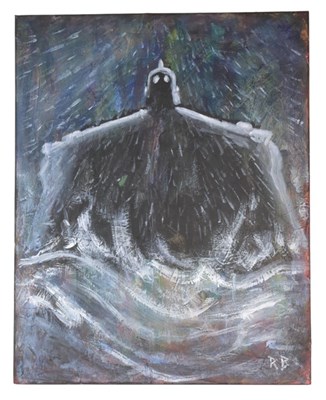 Lot 150 - THE IRON GIANT - ORIGINAL PAINTING ON CANVAS BY RICHARD BAZLEY