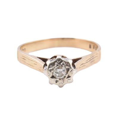 Lot 222 - HALLMARKED 9CT GOLD & DIAMOND SOLITAIRE RING