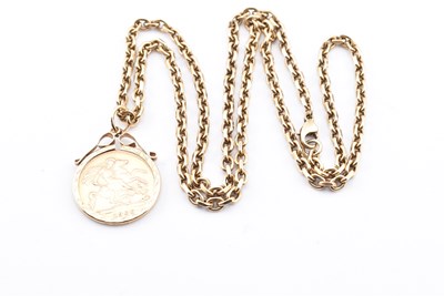 Lot 74 - MOUNTED 1900 HALF SOVEREIGN PENDANT NECKLACE