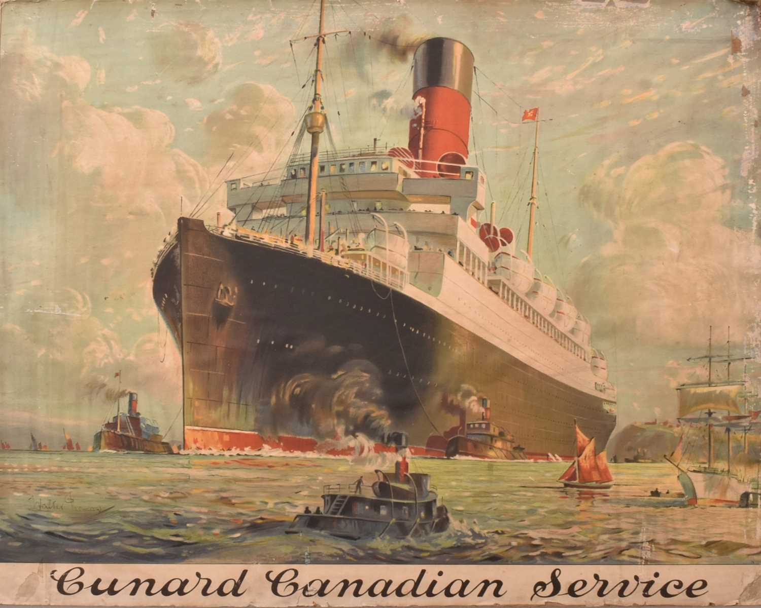 Lot 45 - CUNARD CANADIAN SERVICE - VINTAGE ADVERTISING POSTER
