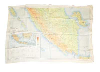 Lot 197 - WWII SECOND WORLD WAR SILK ESCAPE MAP - BORNEO & SUMATRA