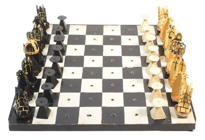Lot 416 - BELIEVED PRISONER OF WAR MADE CHESS BOARD