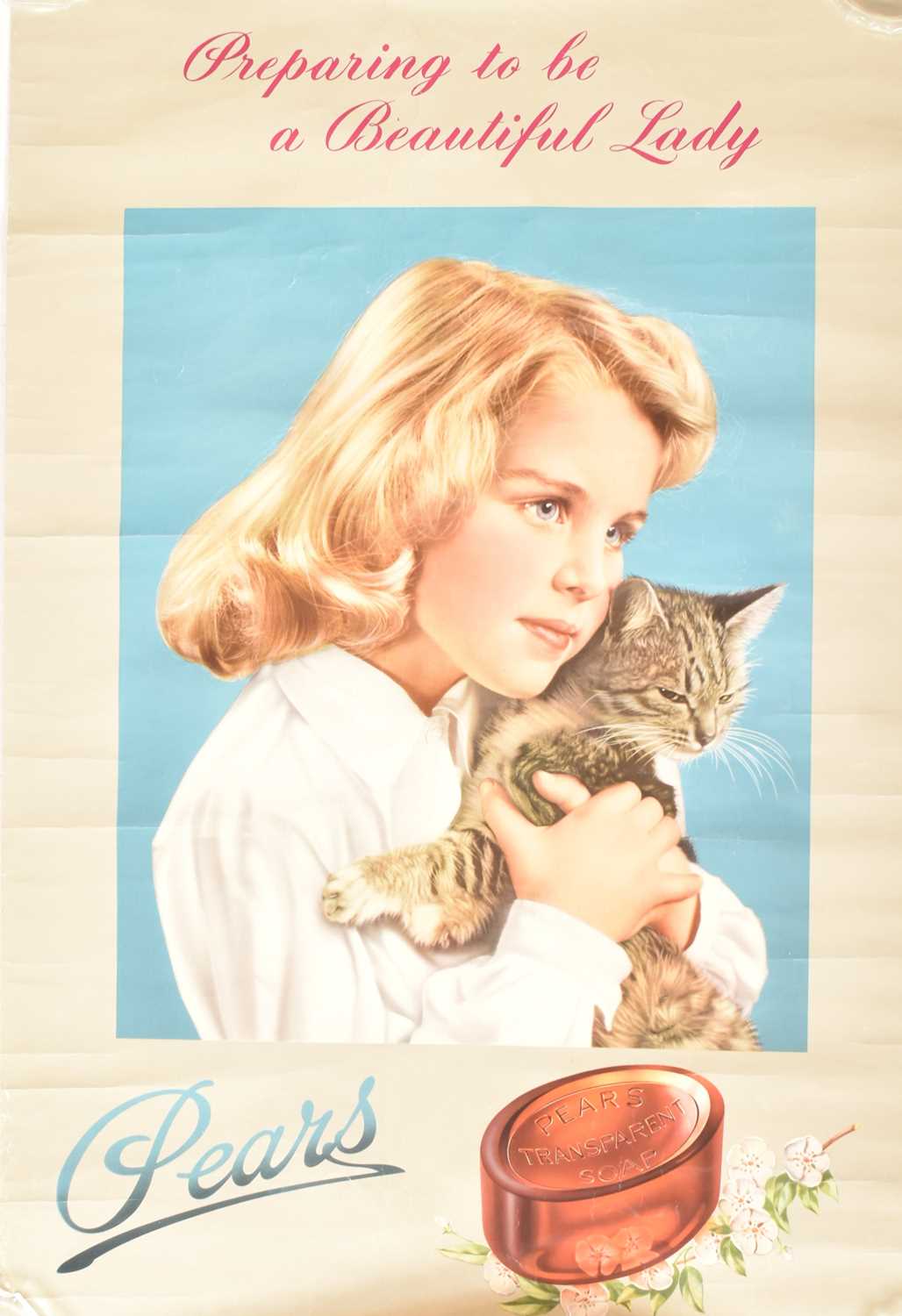 Lot 135 - PEARS SOAP - MID-CENTURY POINT OF SALE ADVERTISING POSTER