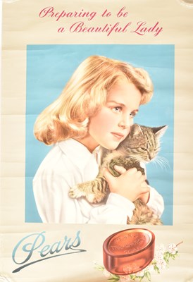 Lot 135 - PEARS SOAP - MID-CENTURY POINT OF SALE ADVERTISING POSTER