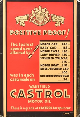 Lot 80 - CASTROL WAKEFIELD - POSITIVE PROOF! VINTAGE ADVERTISING POSTER